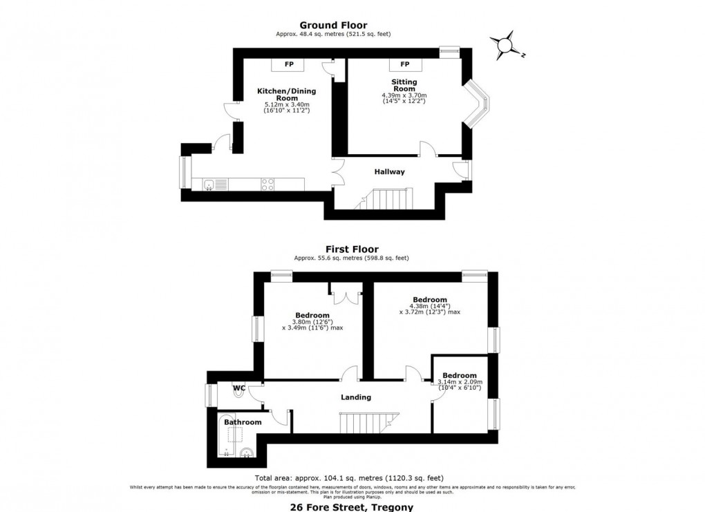 Floorplan for Fore Street, Tregony