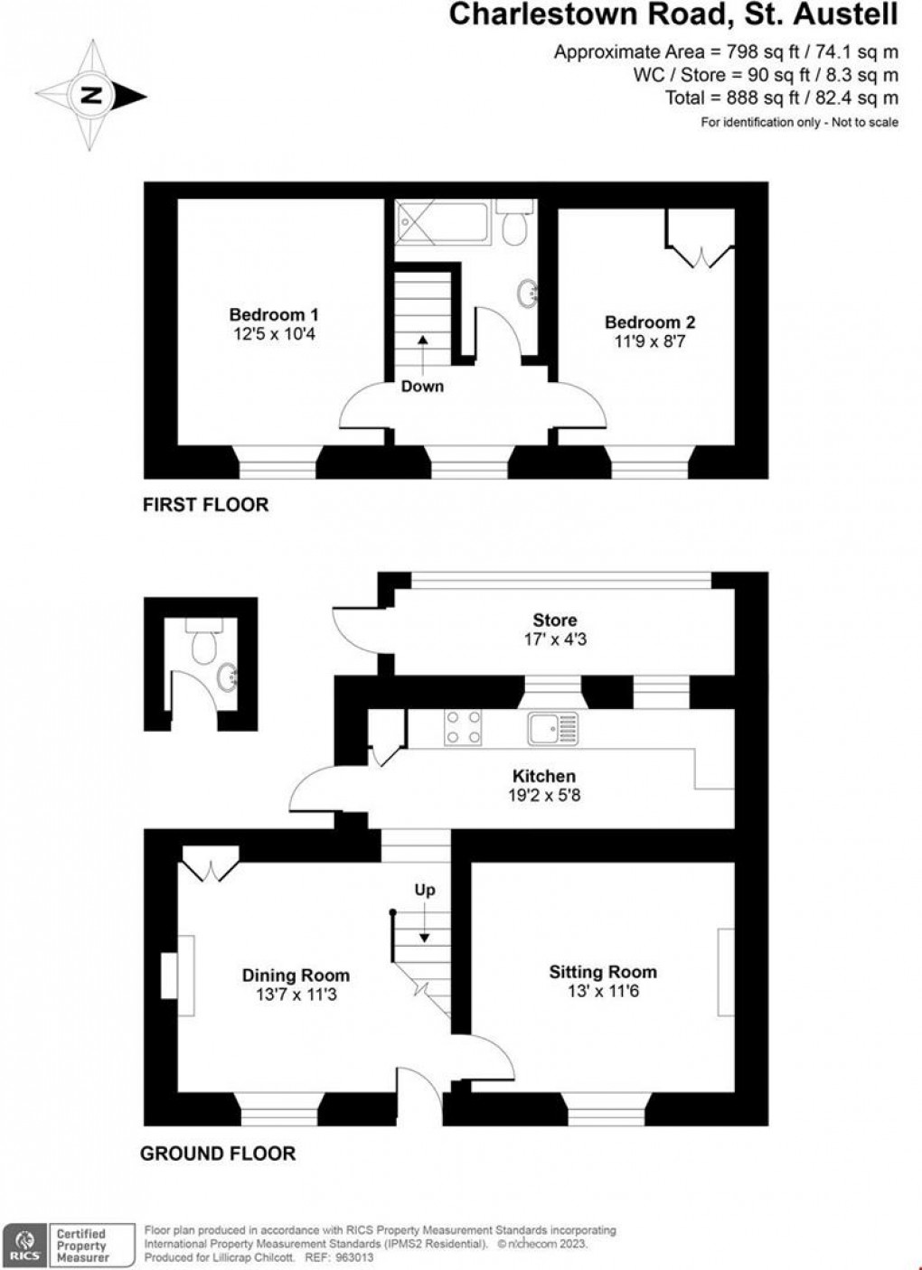 Floorplan for Charlestown Road, St. Austell