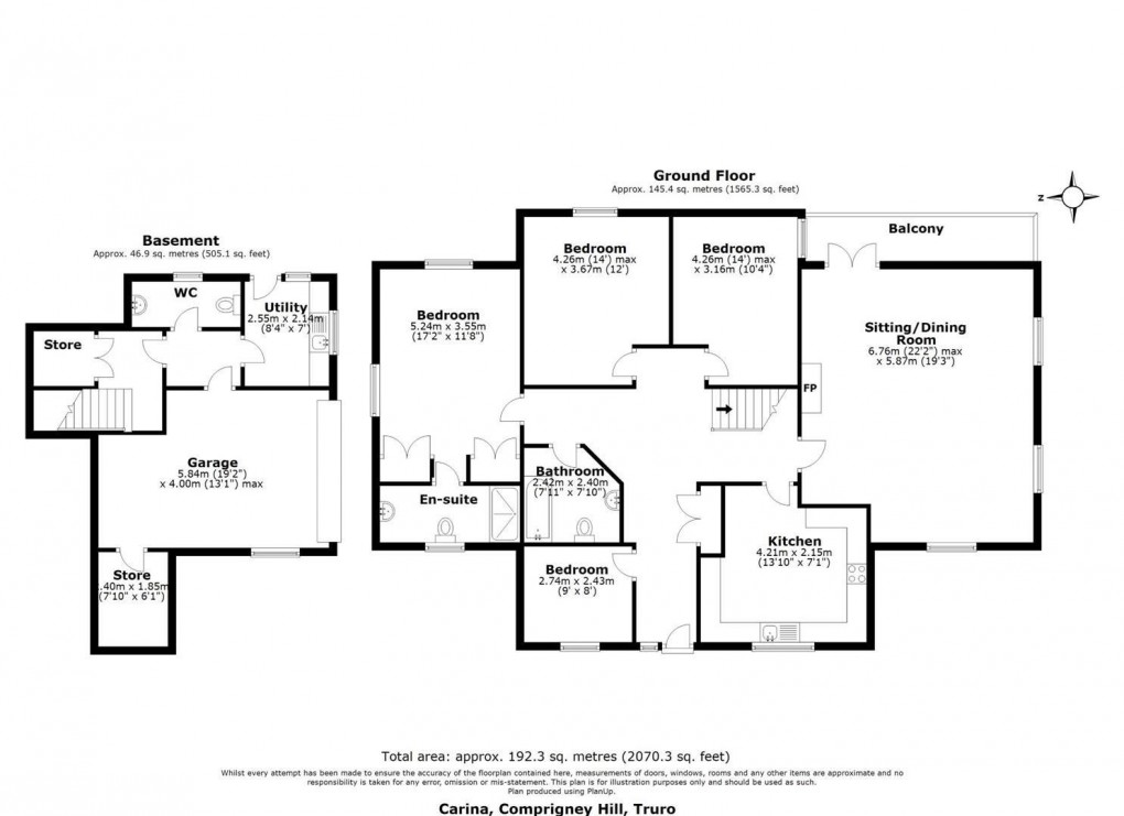 Floorplan for Comprigney Hill, Truro