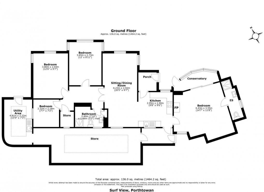 Floorplan for West Cliff, Porthtowan