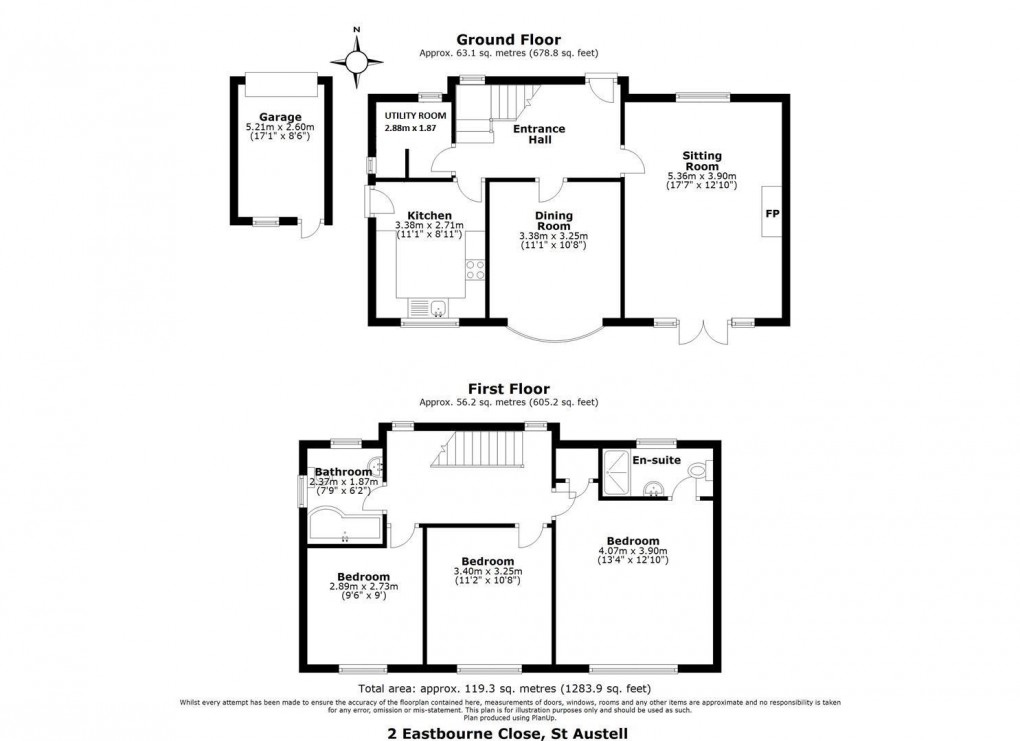 Floorplan for Eastbourne Close, St. Austell