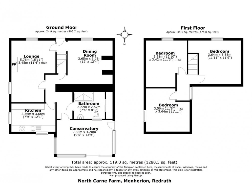 Floorplan for Menherion, Redruth