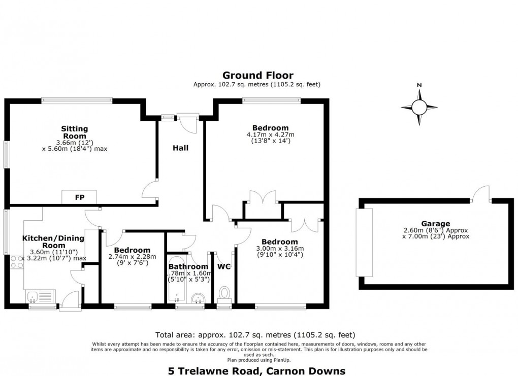 Floorplan for Carnon Downs