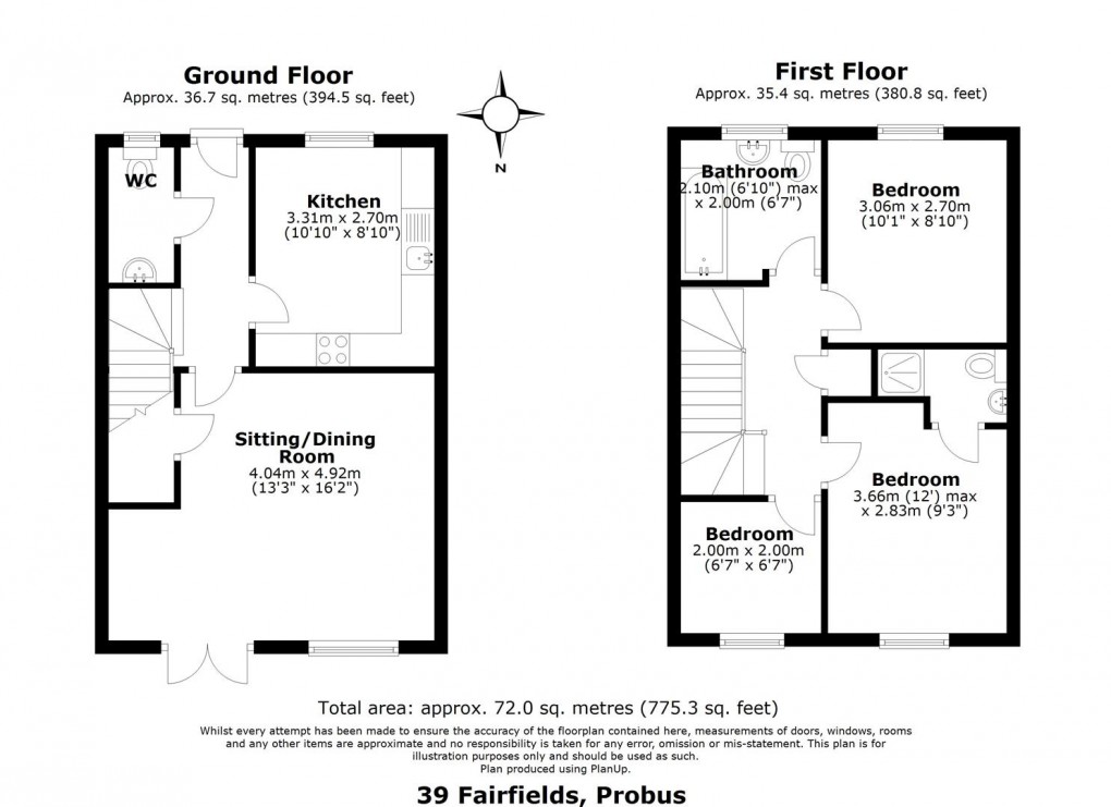 Floorplan for Fairfields, Probus