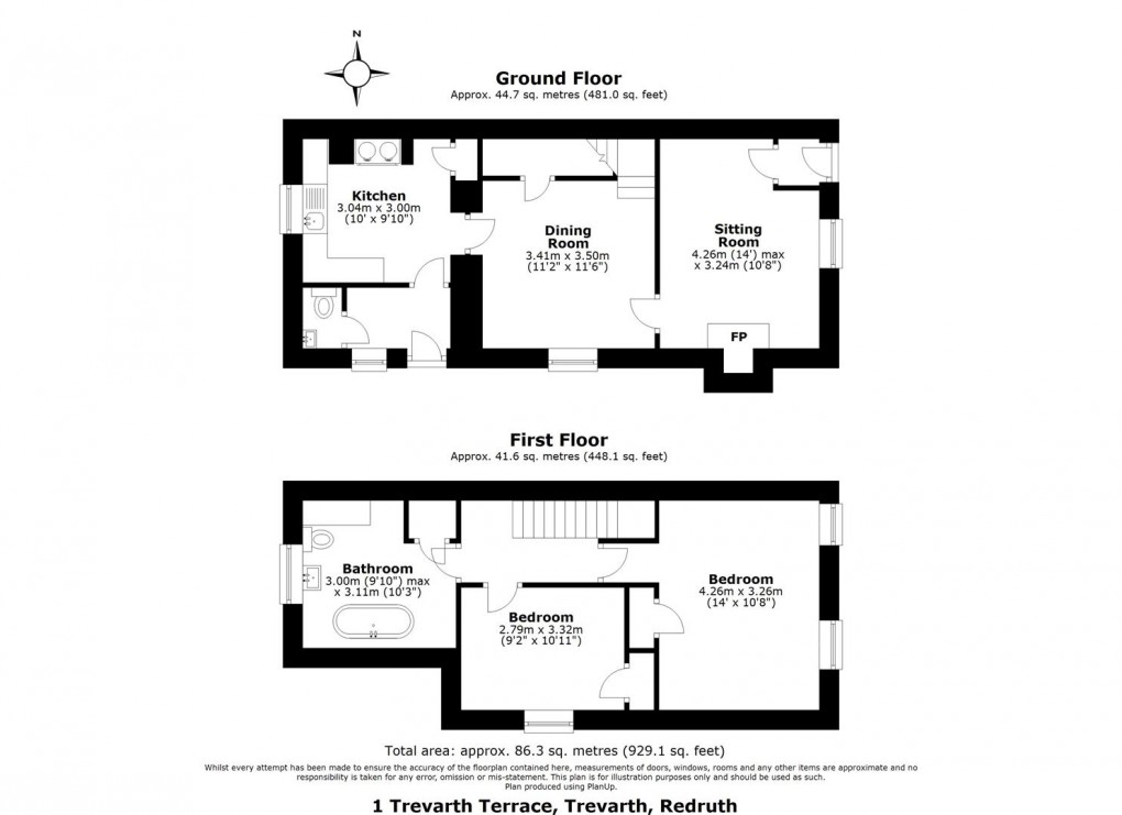 Floorplan for Trevarth Terrace, Trevarth