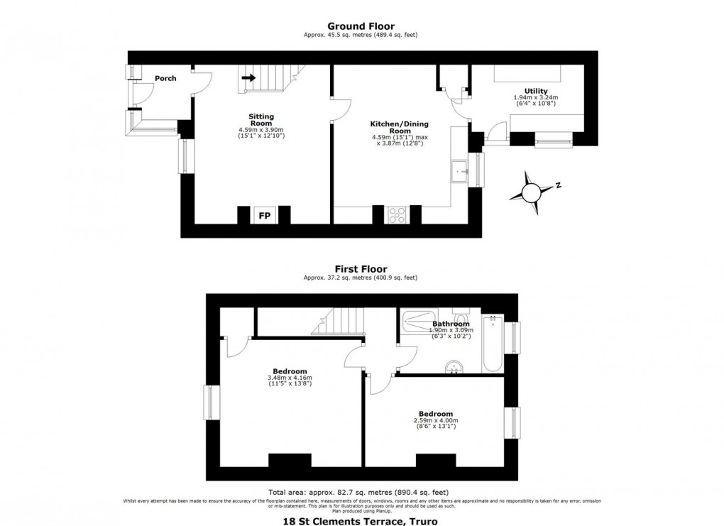 Floorplan for St. Clements Terrace, Truro