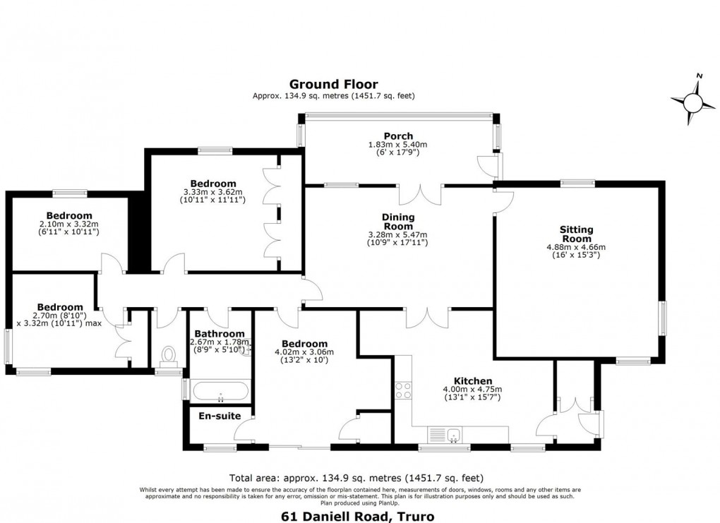 Floorplan for Daniell Road, Truro